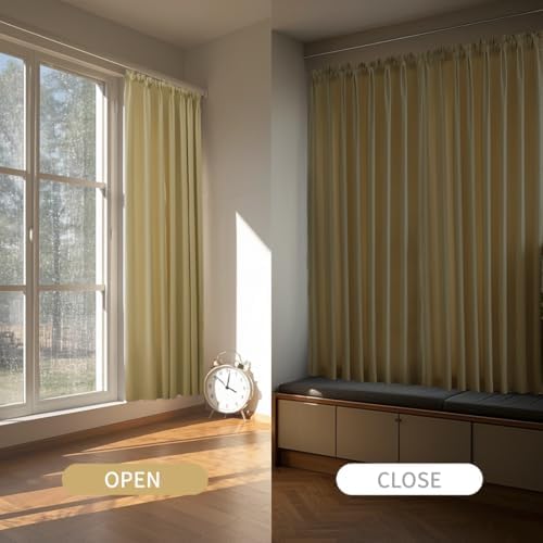 CUCRAF Blackout Curtains 72 inches Long, Room Darkening Window Curtain
