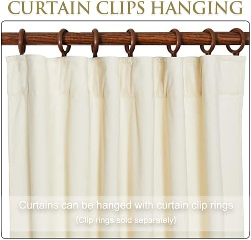 StangH Ivory White Velvet Curtains Back Tab for Nursery, W42 x L96