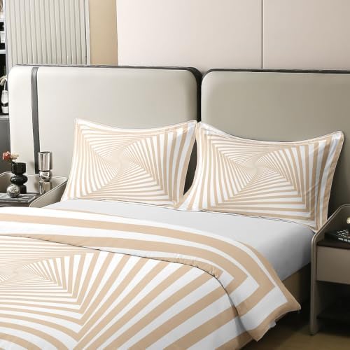 Erosebridal Beige Hypnotic Art Duvet Cover Set Queen Bedding Sets