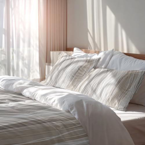 Batmerry Abstract Neutral Tones Full Size 100% Cotton Duvet Cover