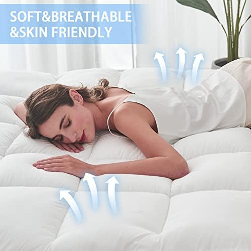CYMULA Queen Mattress Topper for Back Pain - Extra Thick Cooling