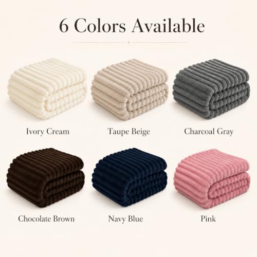 Soft Warm Beige King Blanket for Couch Sofa or Bed, Lightweight Cozy