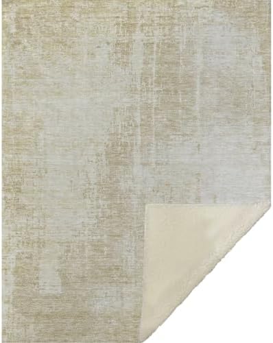 Addison Rugs ASB796 Beige 50" x 70" Oversized Sherpa Throw Blanket