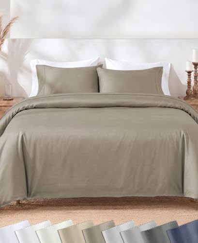 California Design Den Luxury Full/Queen Duvet Cover Set, Taupe