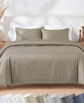 California Design Den Luxury Full/Queen Duvet Cover Set, Taupe