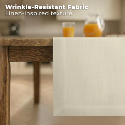 Easy LinenTM by D'Moksha, Linen-Look Table Runner, Ivory