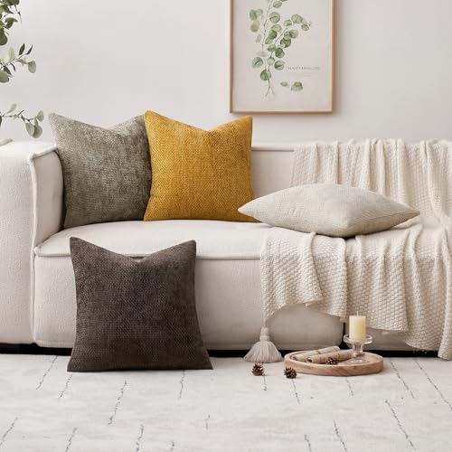 MIULEE Decorative Couch Throw Pillow Covers 20x20 in Mustard Yellow