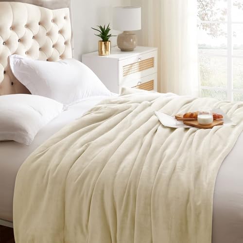 KMUSET Fleece Blanket Grey Queen Size Lightweight Cozy Plush