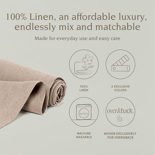 Over&Back 18x90 Washed 100% Linen Table Runner - Washable Table