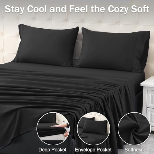MICORAL King Bed Sheets Set, Soft Breathable Bedding Sheet Set, Sheets