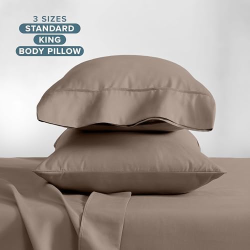 Bare Home Pillowcases Open End (King Set of 2, Taupe)