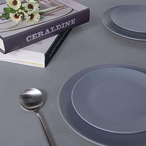 sancua Square Tablecloth, 70 x 70 Inch Table Cloth, Light Grey