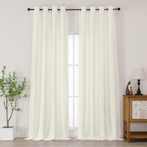 Chyhomenyc Ivory Extra Long Curtains 108 Inches Long for Living Room