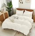 White Cotton Duvet Cover Twin Set 2 Pieces, 1 Duvet Cover 68x90