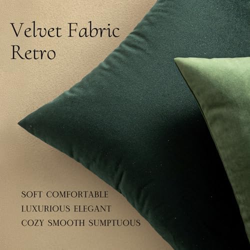 MIULEE Velvet Christmas Throw Pillow Covers 22x22 Inch Pack of 2 Army