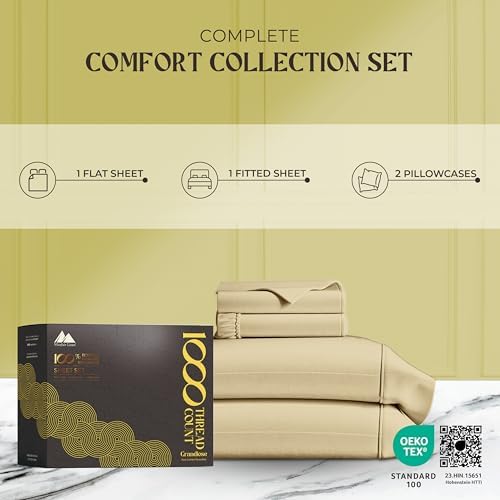Mayfair Linen 100% Pure Egyptian Cotton Sheet King Size - Luxury 1000
