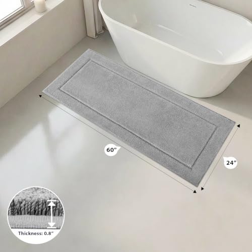 anllugs Bathroom Rugs, Non-Slip Bath Rugs, 24" x 60", Light Grey
