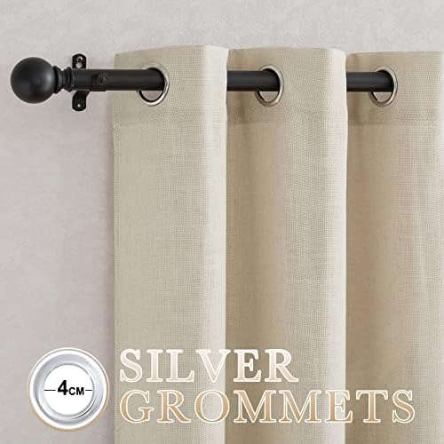 NICETOWN Light Filtering Linen Curtains 84 inch Long 2 Panels Set