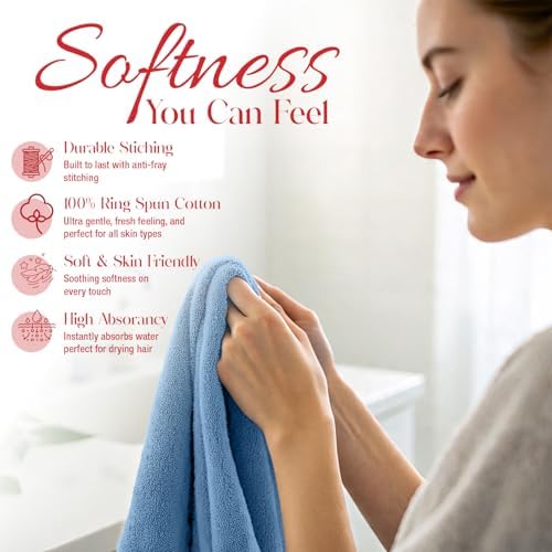 RIVERSIDE 60-Pack Cotton Washcloths – Soft & Absorbent Face Towels
