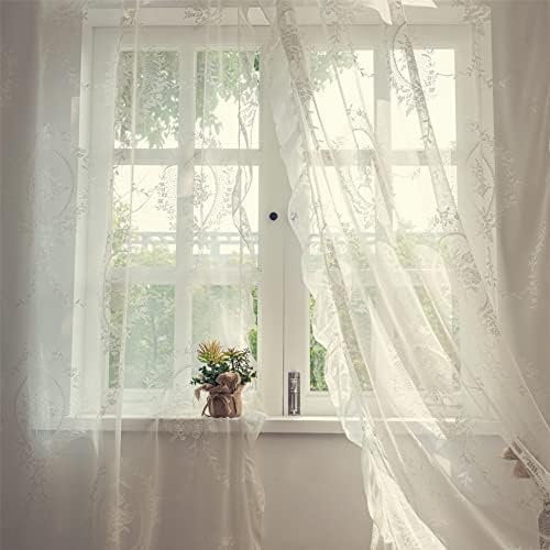 Deeprove Ivory Lace Curtains 108 inches Long 2 Panels Set, French