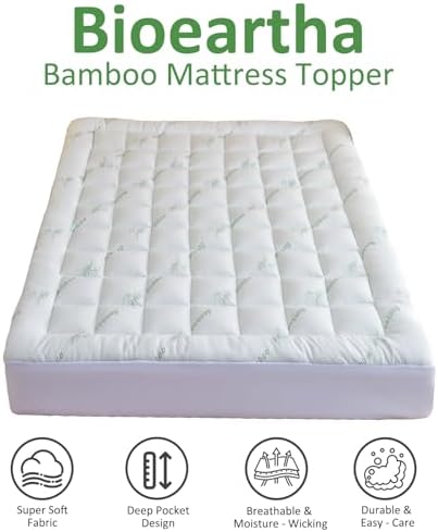 Cooling Mattress Topper Queen – Extra Soft Pillow Top Mattress Pad