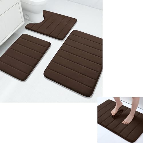 Buganda Meomry Foam Bathroom Mat and Toilet Rugs U-Shaped 4 Pieces, 2