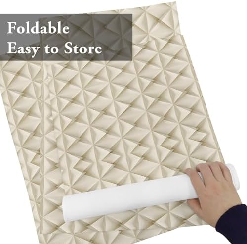 Beige Geometric Placemats Set of 4, Cotton Linen Fabric Place Mats