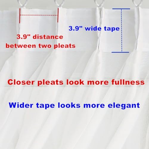 Double Layers Pinch Pleated Cream Sheer Curtains 63 Inches Long Drapes