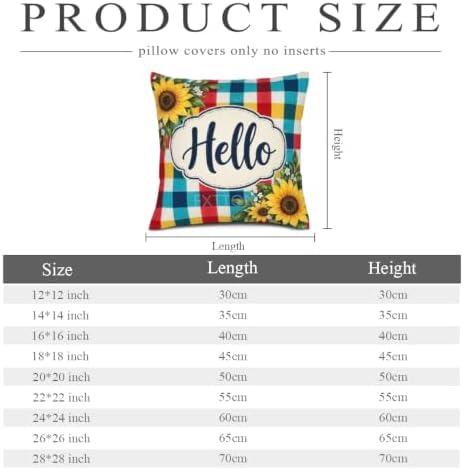 House Plaid Pillow Covers 22x22 Inch Set of 2 Linen for Farmhouse