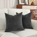 TAOSON Set of 2 Black Chenille Throw Pillow Covers, 18x18 Inch Sparkle