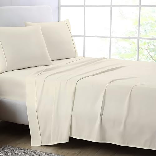 Ivory Queen Flat Sheet Only, Soft 100% Cotton Top Sheets