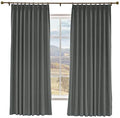Macochico Room Darkening Curtains for Bedroom Carbon Grey White Linen
