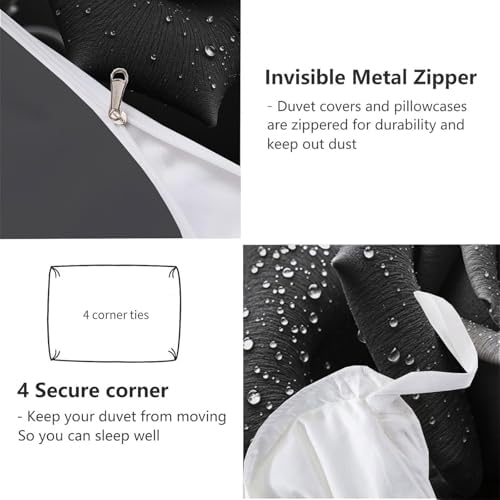 Realistic Dewdrop Rose Duvet Cover King 3Pcs, Breathable Microfiber