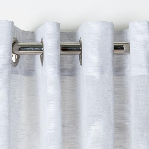 SAFAVIEH Home Curtain Mila Grey Semi-Sheer 52" x 96" Grommet Window
