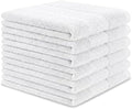 6 Pack Washcloths, 100% Cotton Wash Cloths, 12x12 Inch, White