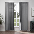 ChadMade 50" W x 84" L Polyester Linen Drape with Blackout Lining