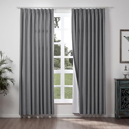 ChadMade 50" W x 84" L Polyester Linen Drape with Blackout Lining