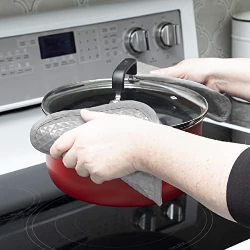 T-fal Waffle Oven Mitt & Pot Holder Set - Heat-Resistant Silicone Grip