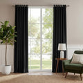 RYB HOME Black Velvet Blackout Curtains 120 inches Long for Bedroom