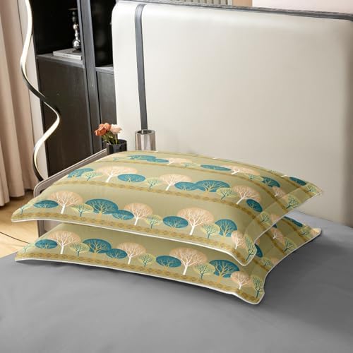 Erosebridal Boho Trees Duvet Cover Set Abstract Beige 100% Cotton