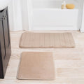 Fluffy Soft Plush Thick Pile Memory Foam Bathroom Rugs Set 2 Piece Non
