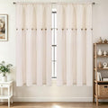 BLEUM CADE Farmhouse Cotton Linen Curtains for Living Room, Boho
