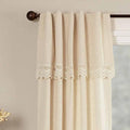 Piper Classics Flax and Lace Panel Curtains, Set of 2, 84" Long