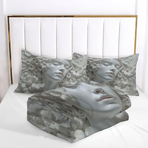 Duvet Cover Set King, Elegant Beauty Relief Brushed Microfiber