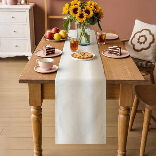 Cream Ombre 72 Inch Table Runner, Modern Gradient Abstract Aesthetics