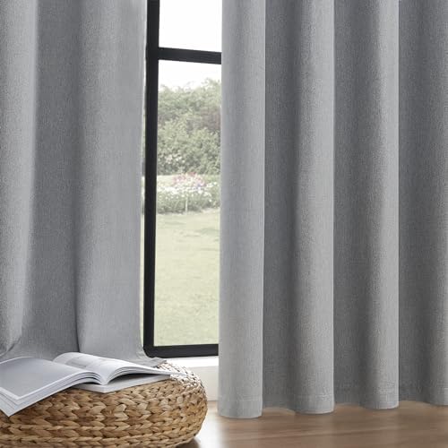 Joydeco 100% Blackout Curtains 120 Inches Long 2 Panels Set, Thermal