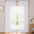 OWENIE White Sheer Curtains 108 Inches Extra Long 52" Width 2 Panels