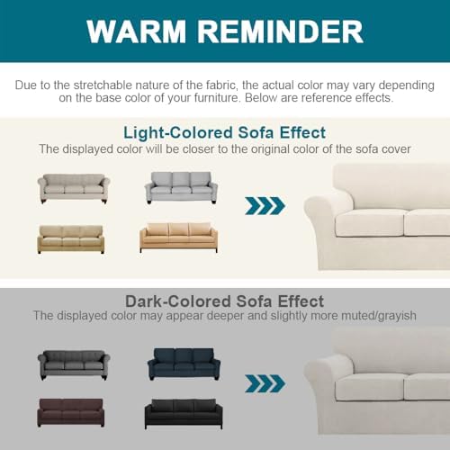 Turquoize 4 Piece Sofa Covers for 3 Cushion Couch Sofa Slipcover Soft