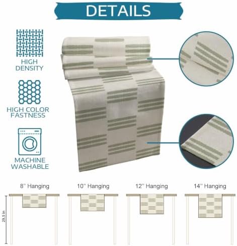 Abstract Stripes Table Runner and Placemats Set of 4 Sage Green