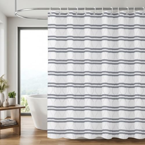 Modern Minimalist Geometric Wave Shower Curtain - Waterproof Polyester